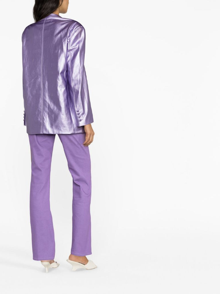 Purple Catherine Embossed Faux-leather Blazer