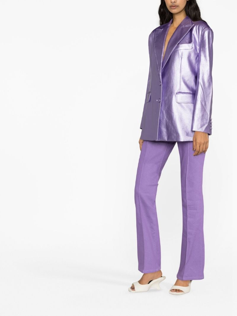 Purple Catherine Embossed Faux-leather Blazer