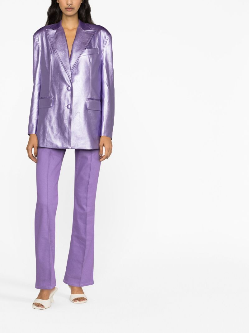 Purple Catherine Embossed Faux-leather Blazer