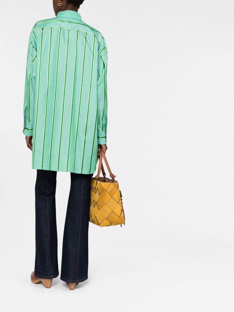 Green Logo-embroidered Striped Shirt