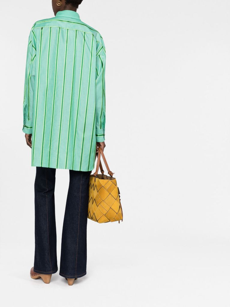 Green Logo-embroidered Striped Shirt