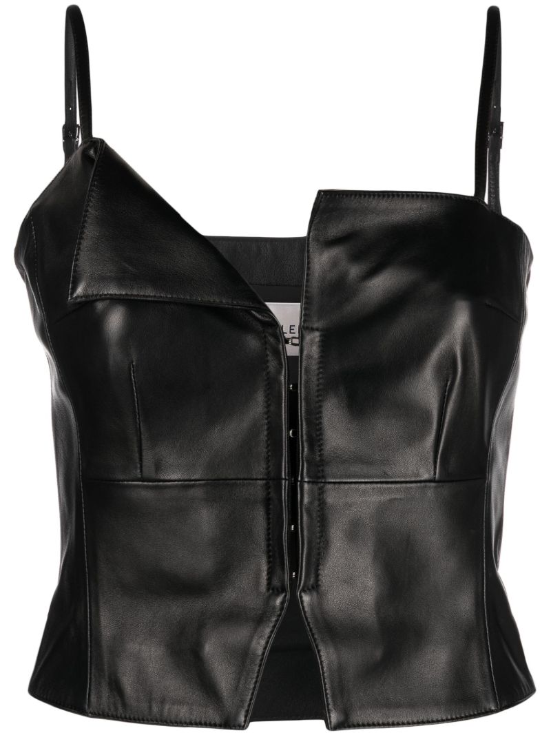 Black Clio Leather Corset Top