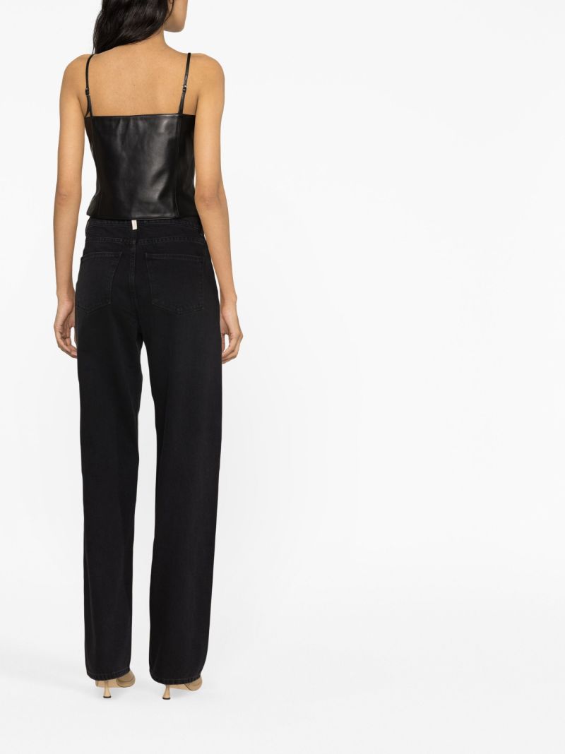 Black Clio Leather Corset Top