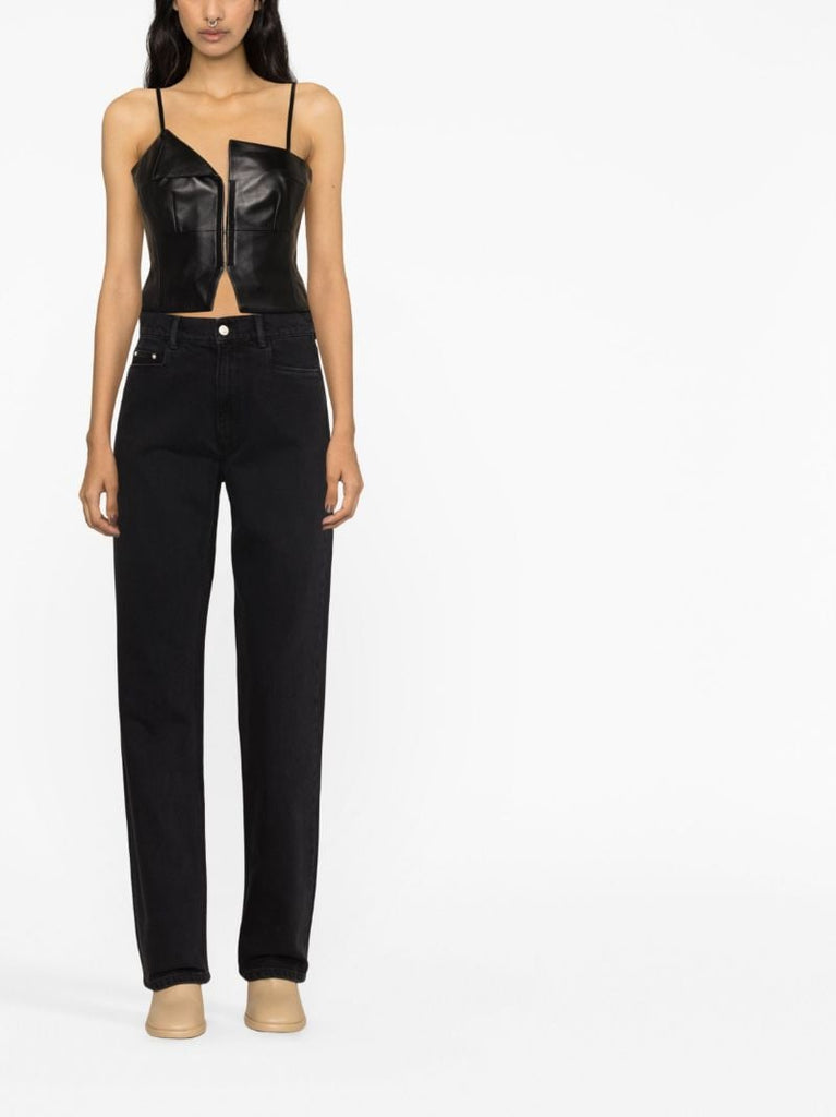 Black Clio Leather Corset Top