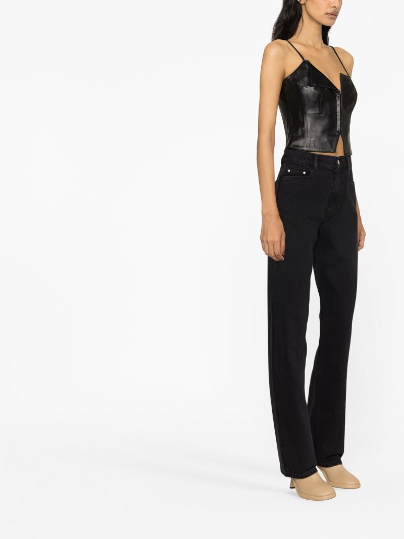 Black Clio Leather Corset Top