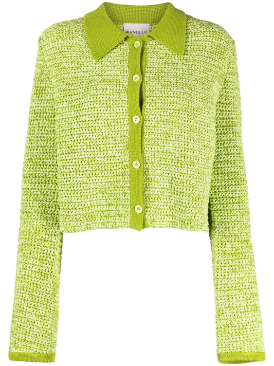 Green Electra Crochet Organic Cotton Cardigan