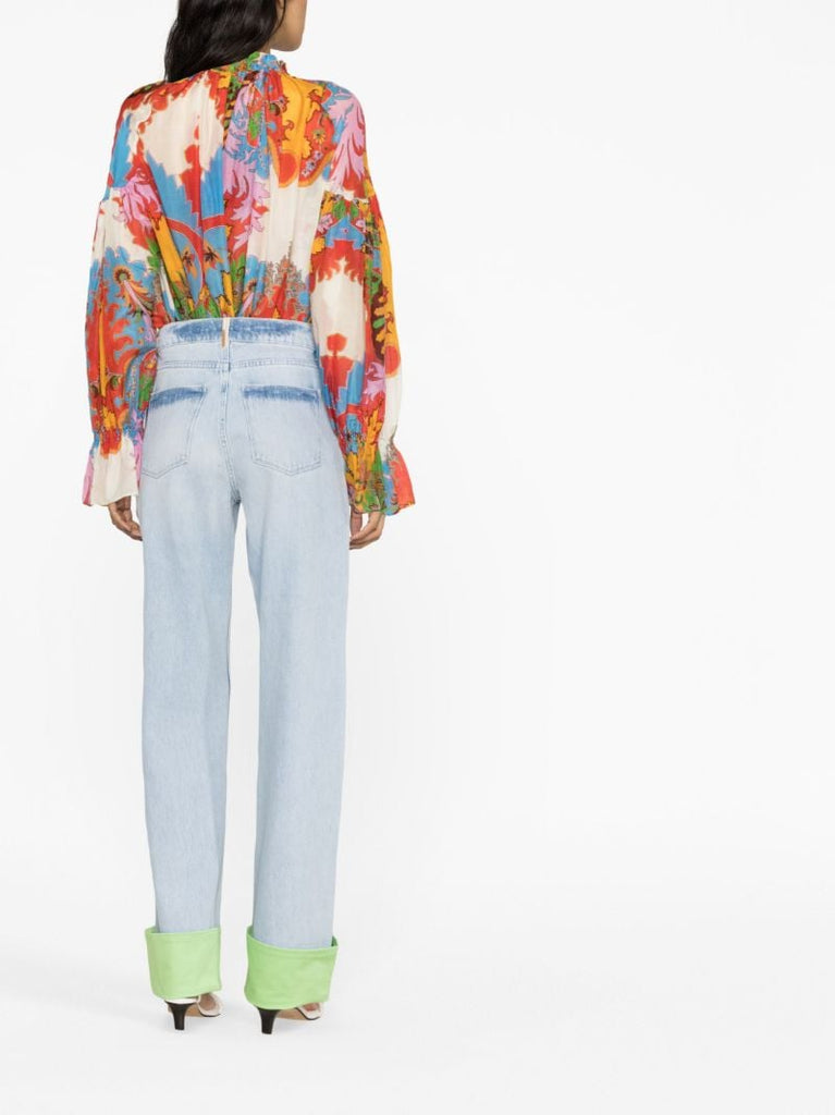 Blue Poppy Straight-leg Jeans