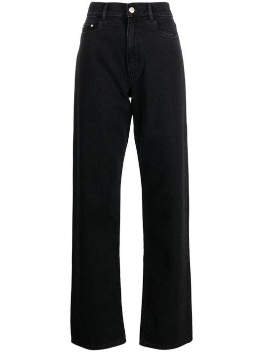 Black Poppy Straight-leg Jeans