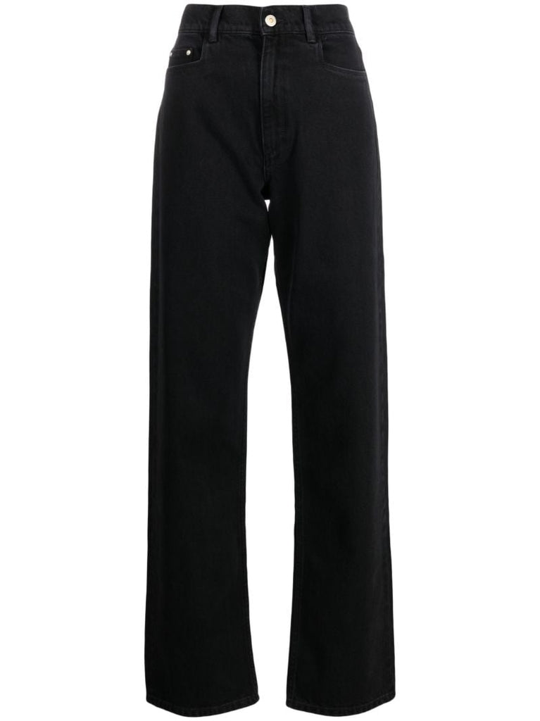 Black Poppy Straight-leg Jeans