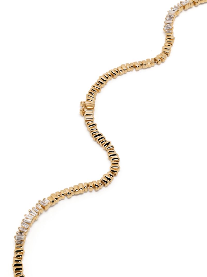 18k Yellow Gold Station Diamond Necklace