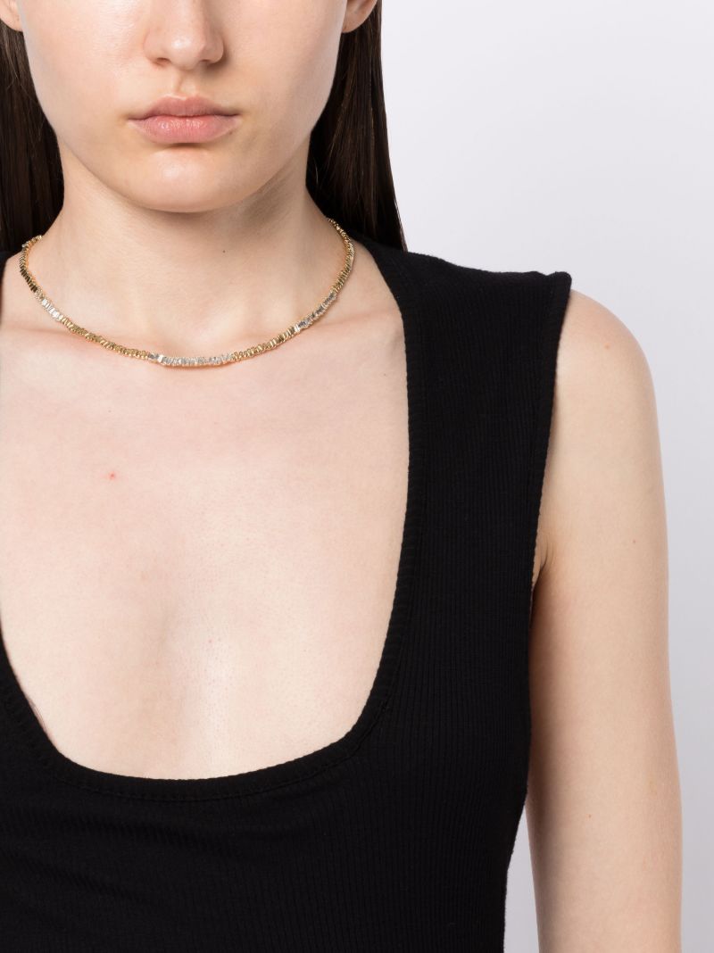 18k Yellow Gold Station Diamond Necklace