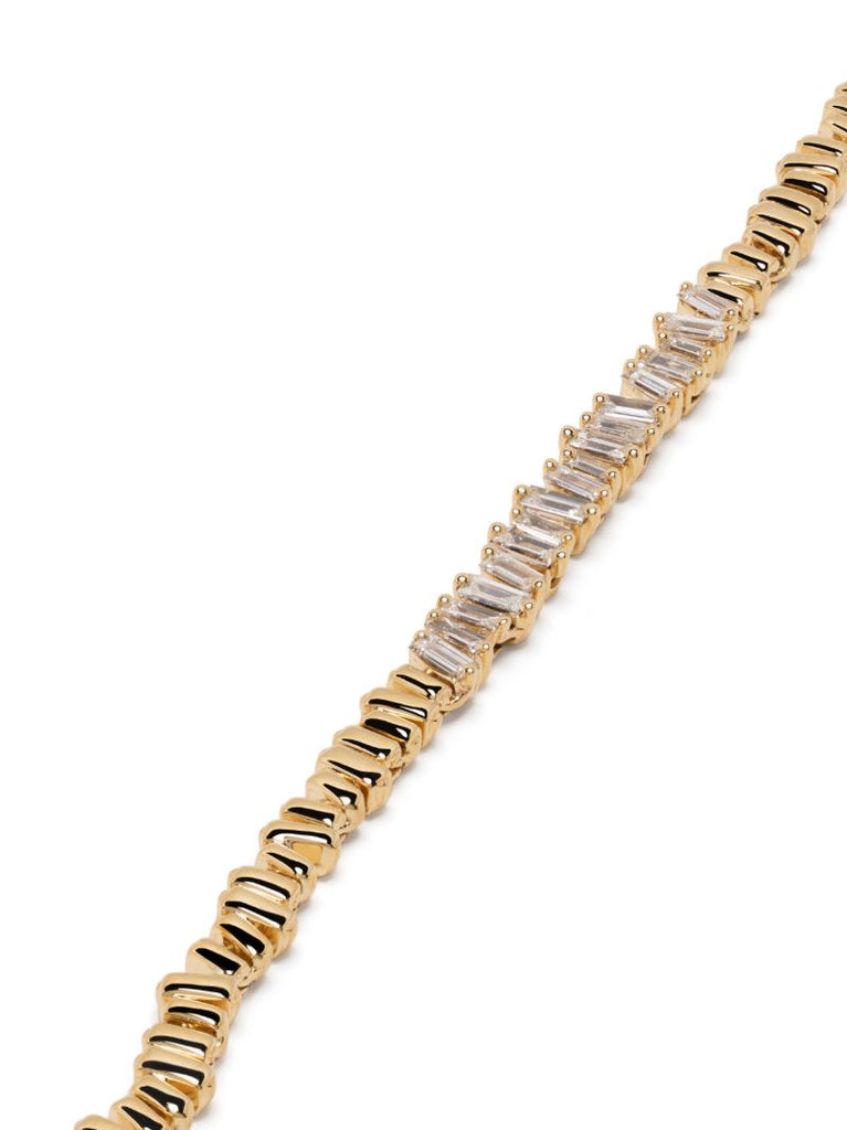 18k Yellow Gold Station Diamond Necklace