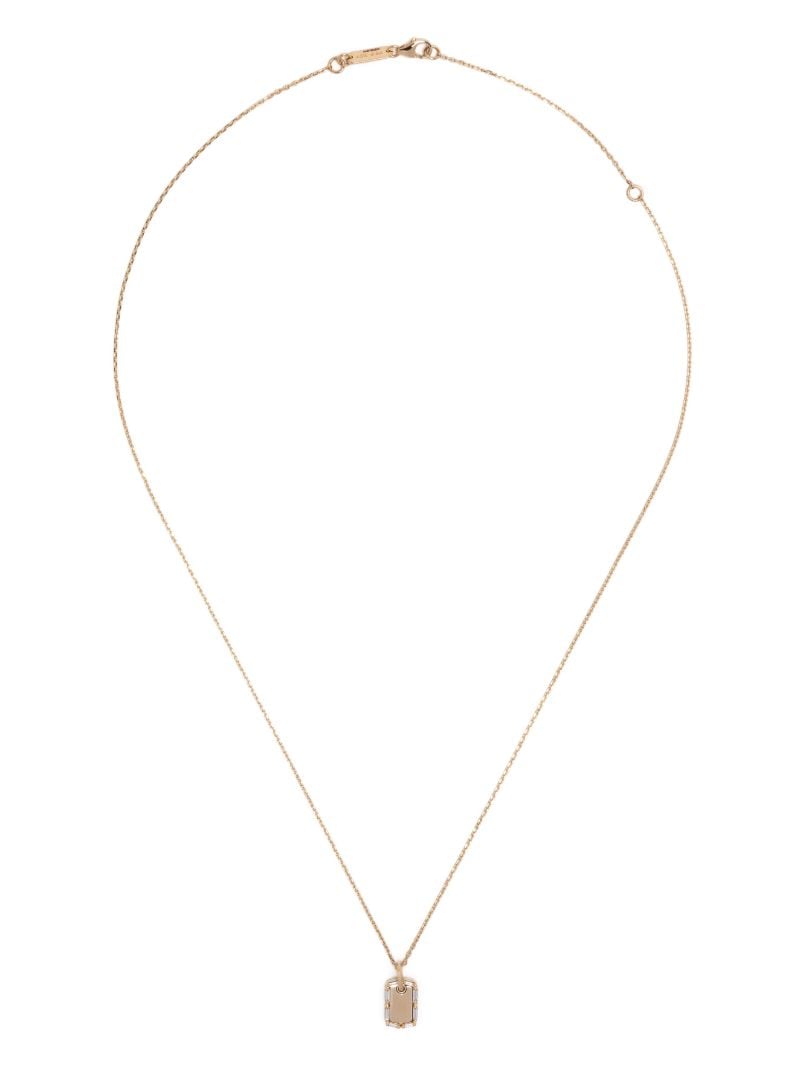 18k Yellow Gold Medium Dog Tag Diamond Necklace