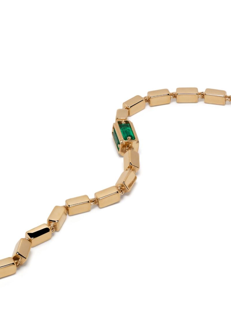 18k Yellow Gold Thick Emerald Bracelet