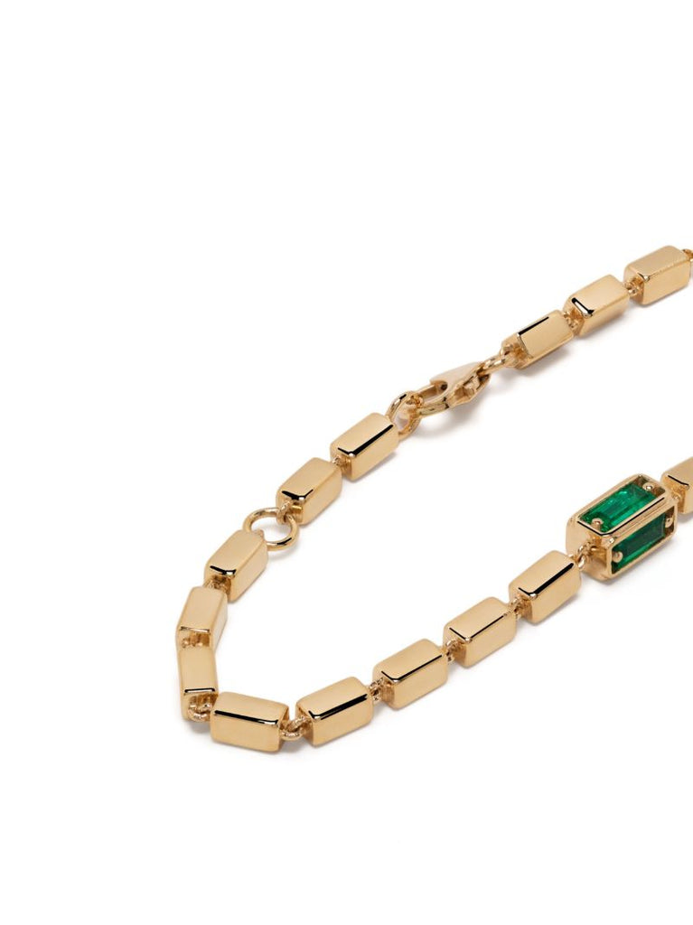 18k Yellow Gold Thick Emerald Bracelet