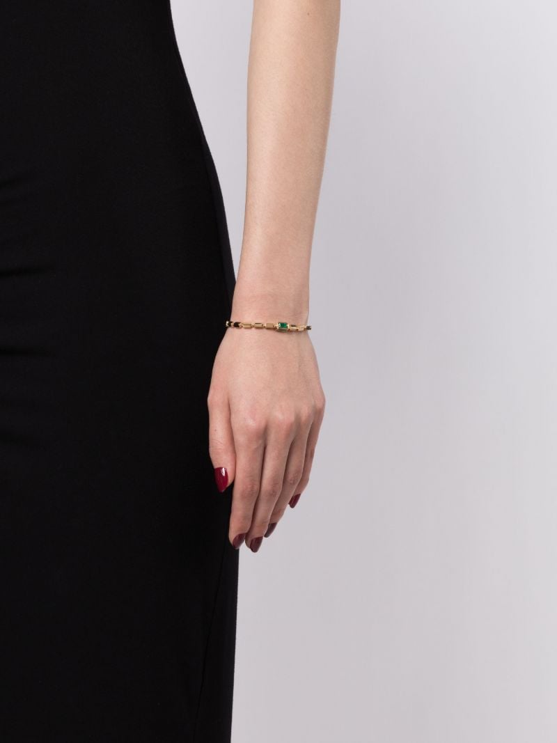 18k Yellow Gold Thick Emerald Bracelet