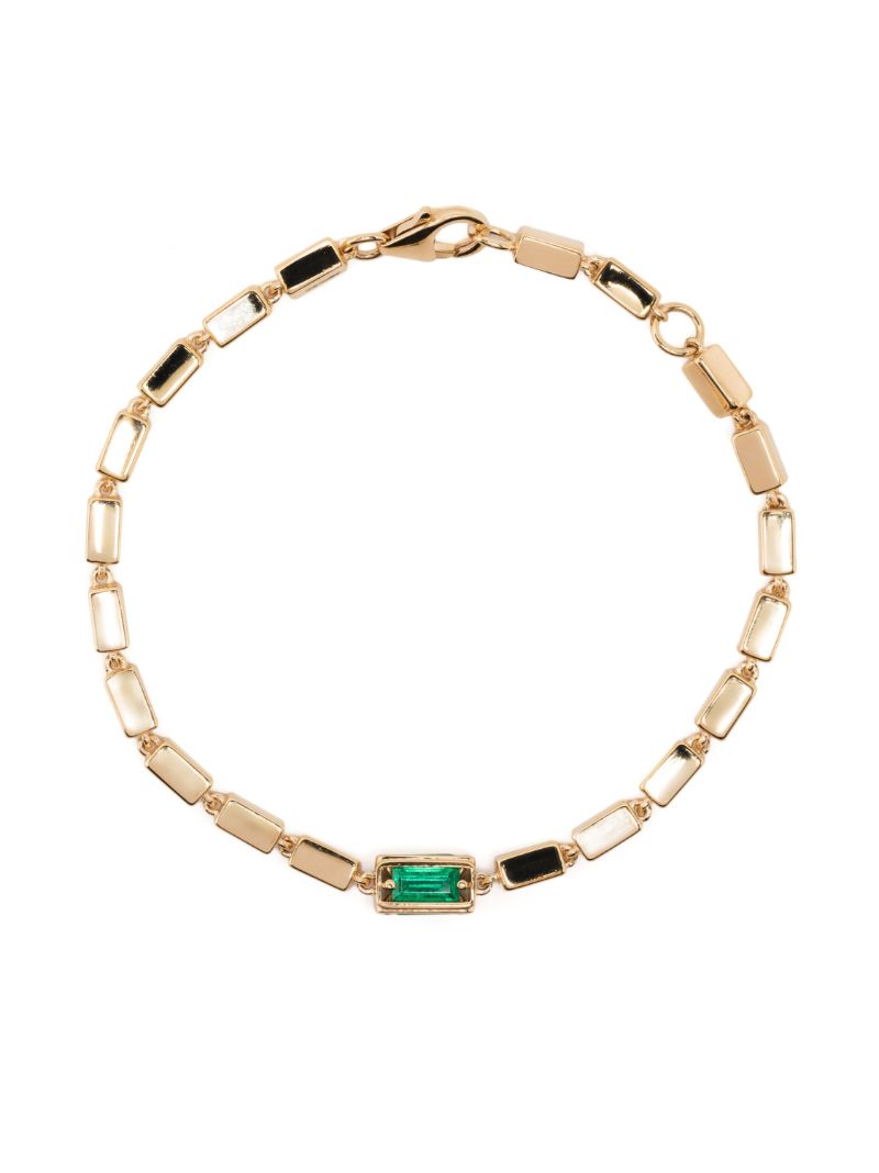 18k Yellow Gold Thick Emerald Bracelet