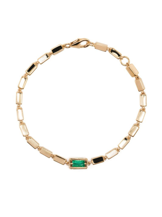 18k Yellow Gold Thick Emerald Bracelet