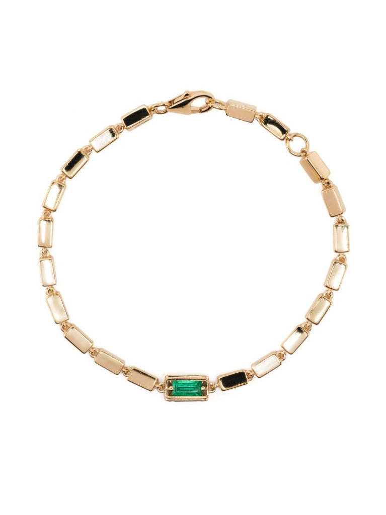 18k Yellow Gold Thick Emerald Bracelet
