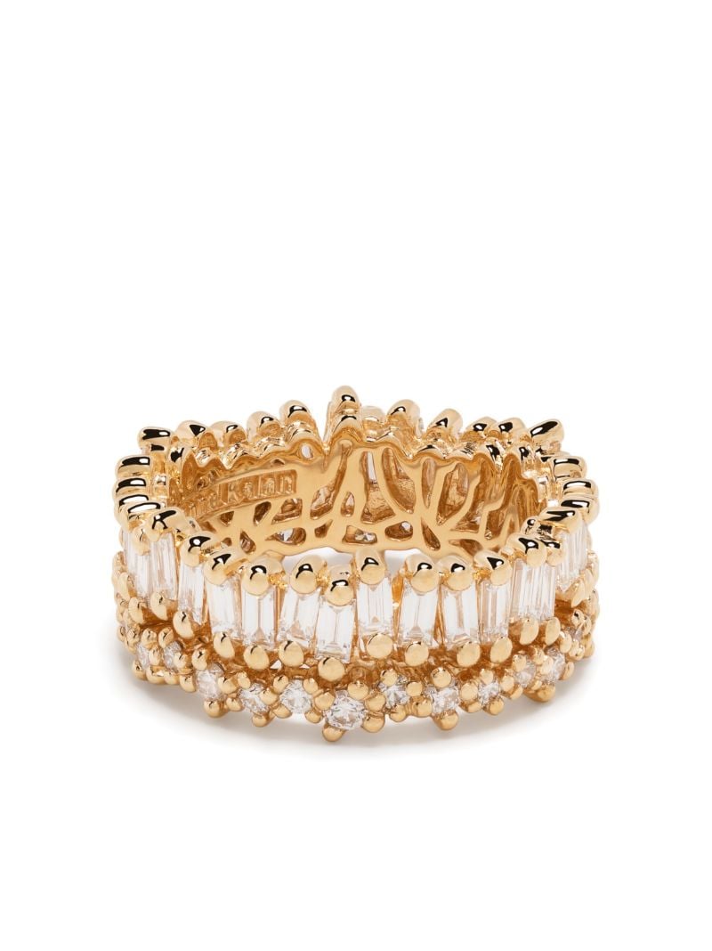 18kt Yellow Gold Short Stack Diamond Eternity Ring
