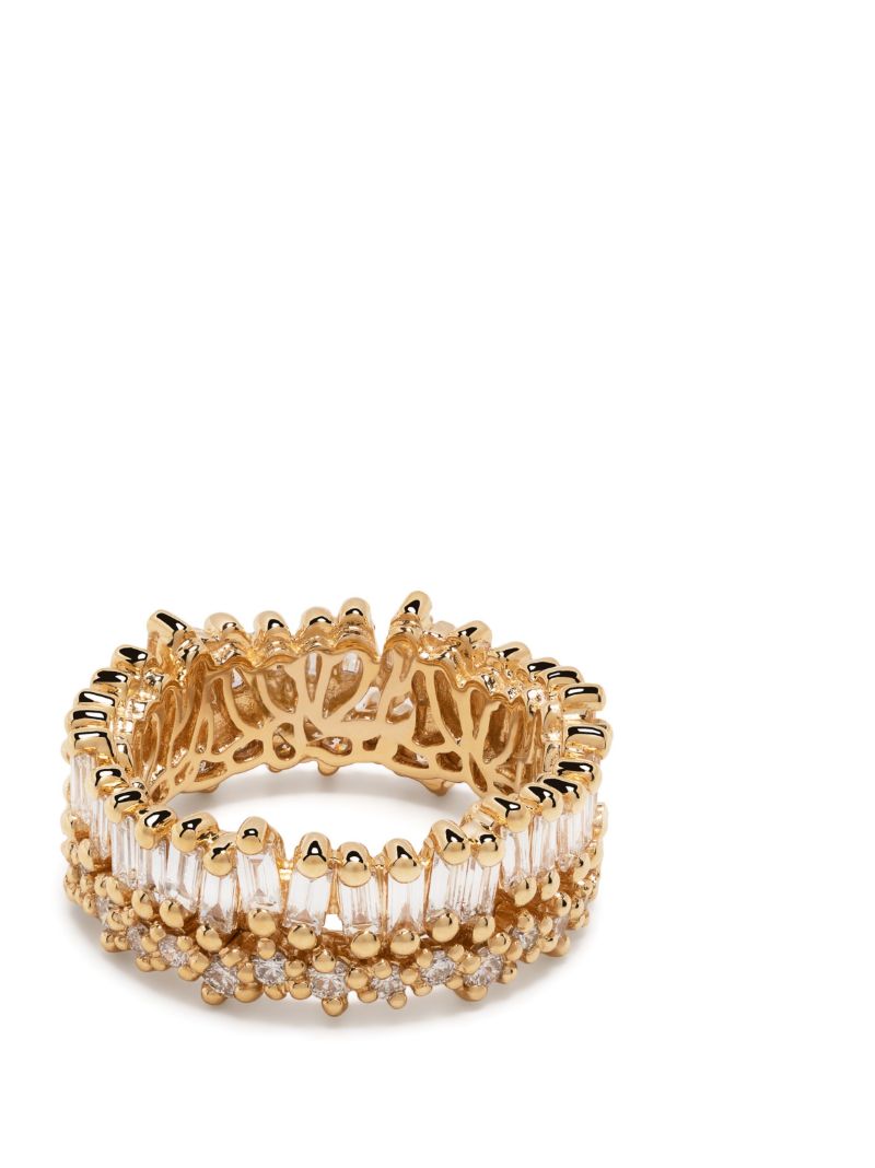 18kt Yellow Gold Short Stack Diamond Eternity Ring