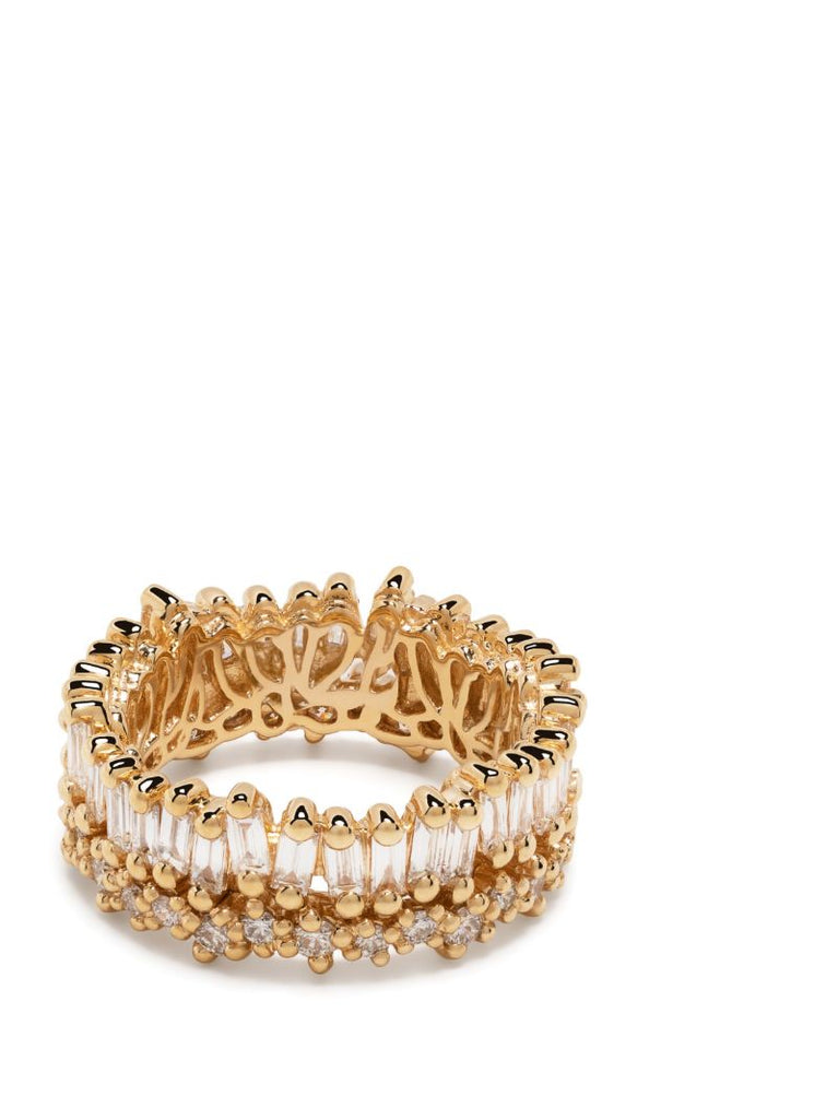 18kt Yellow Gold Short Stack Diamond Eternity Ring