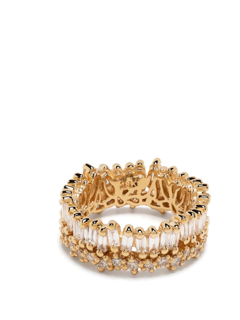 18kt Yellow Gold Short Stack Diamond Eternity Ring