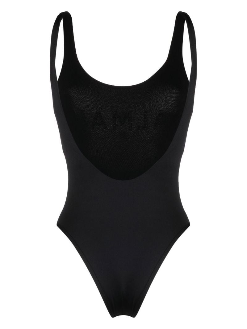 Black Logo Embellished Swimsuit