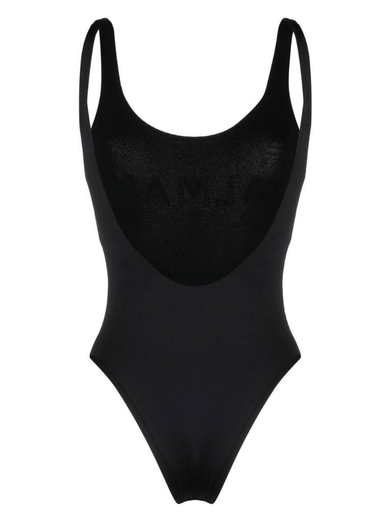 Black Logo Embellished Swimsuit