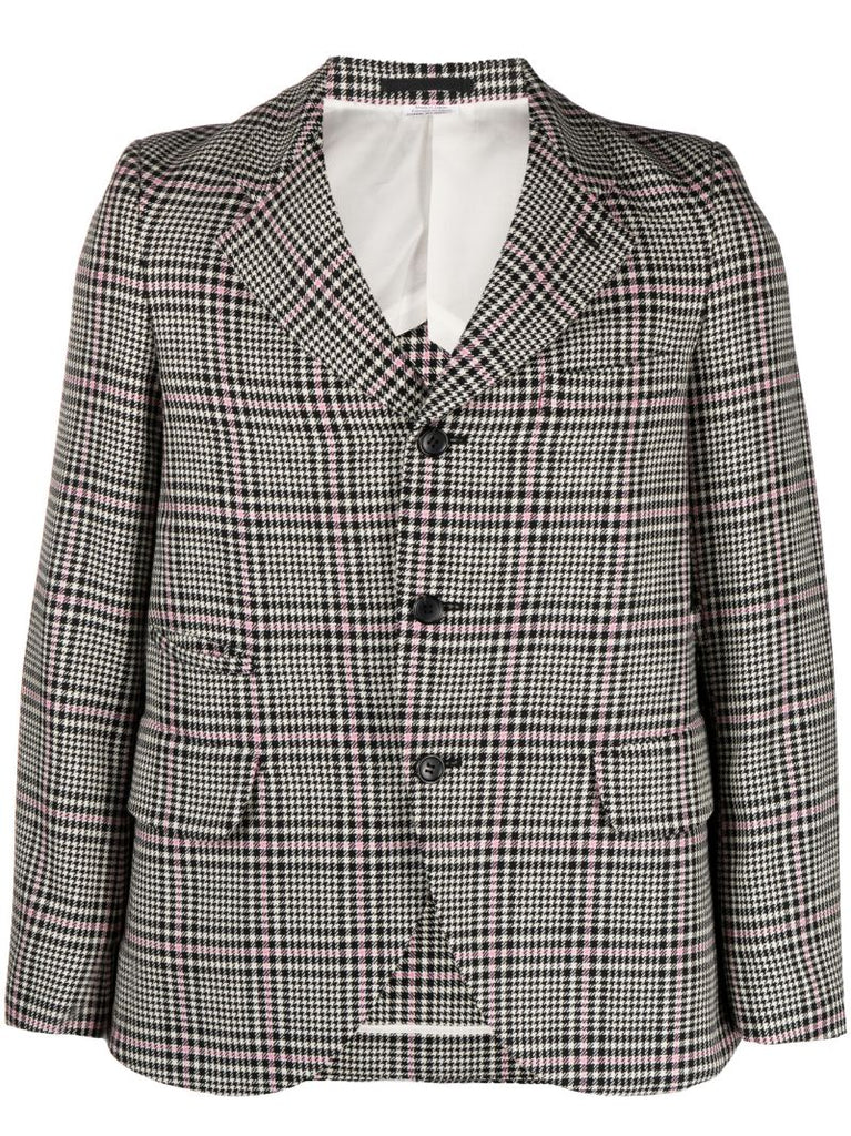 Black Prince of Wales Check Wool Blazer