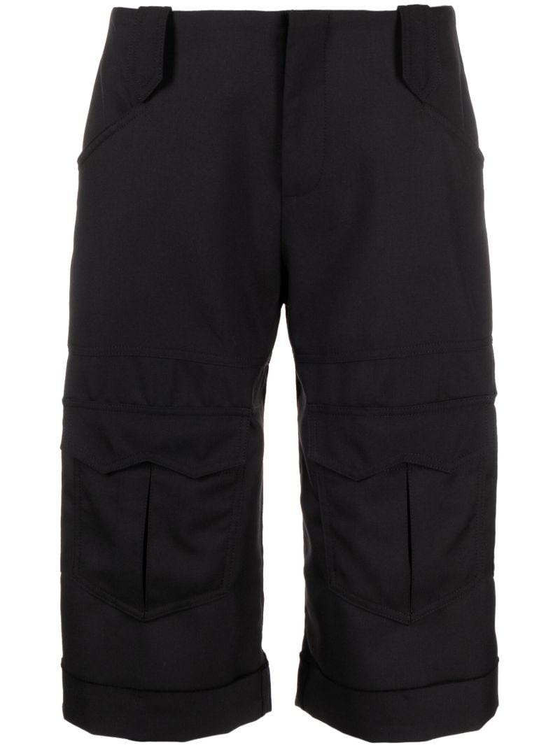 Black Knee-length Cargo Shorts