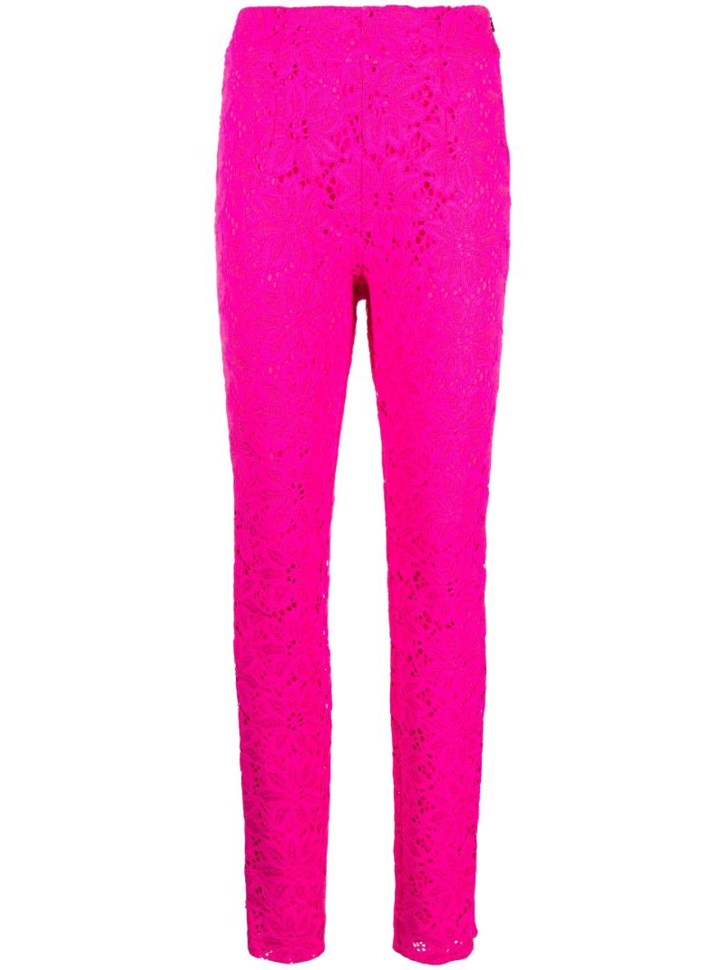 Pink Lace Slim-fit Trousers
