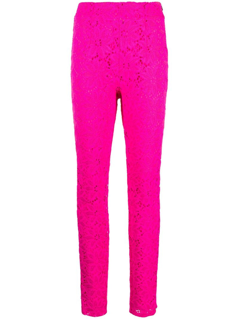 Pink Lace Slim-fit Trousers