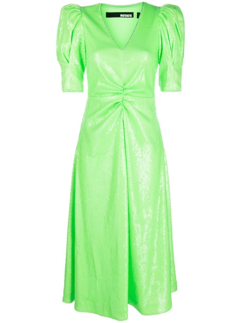 Green Sierina PlissÃ_x0083_Â© Midi Dress