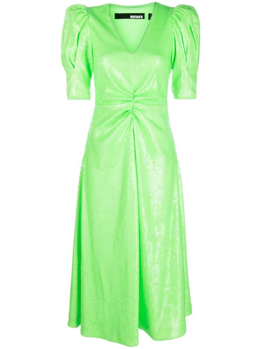 Green Sierina PlissÃ_x0083_Â© Midi Dress