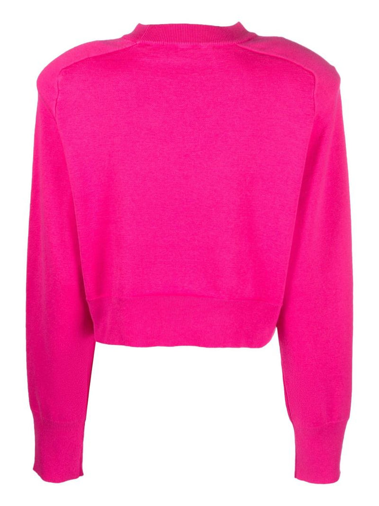 Pink Shandy Logo Embellished Crop Sweater