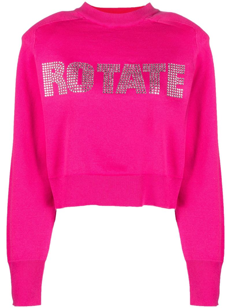 Pink Shandy Logo Embellished Crop Sweater