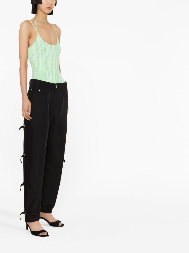 Black Chamomile Barrel-leg Trousers