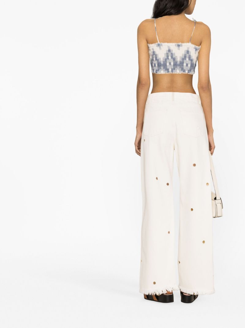 White Magnolia Wide-leg Organic Cotton Jeans