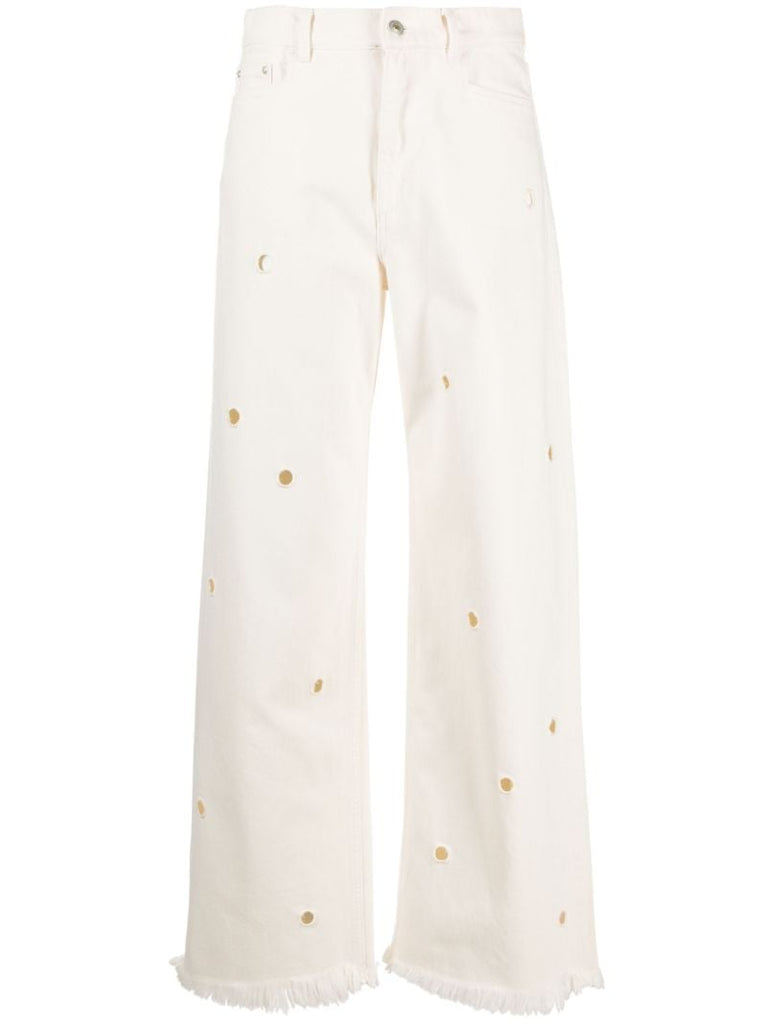 White Magnolia Wide-leg Organic Cotton Jeans