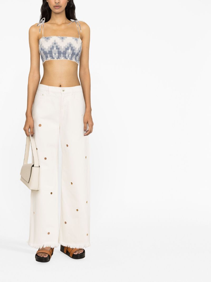White Magnolia Wide-leg Organic Cotton Jeans