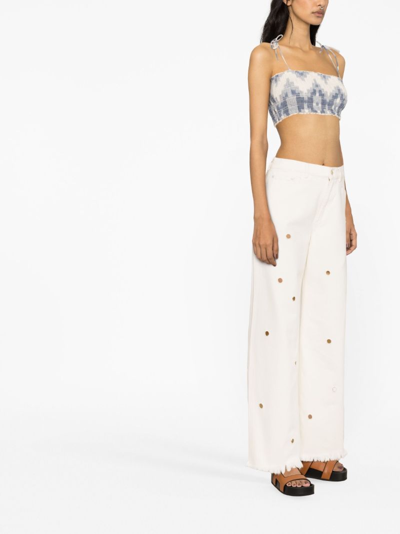 White Magnolia Wide-leg Organic Cotton Jeans