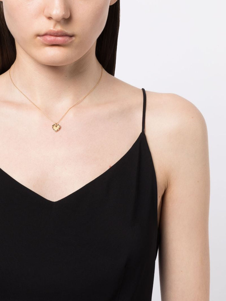 18k Yellow Gold Small Heart Diamond Necklace