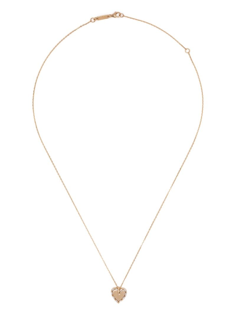 18k Yellow Gold Small Heart Diamond Necklace