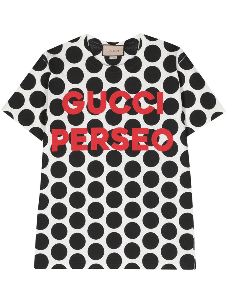 White Perseo Polka Dot Print T-shirt