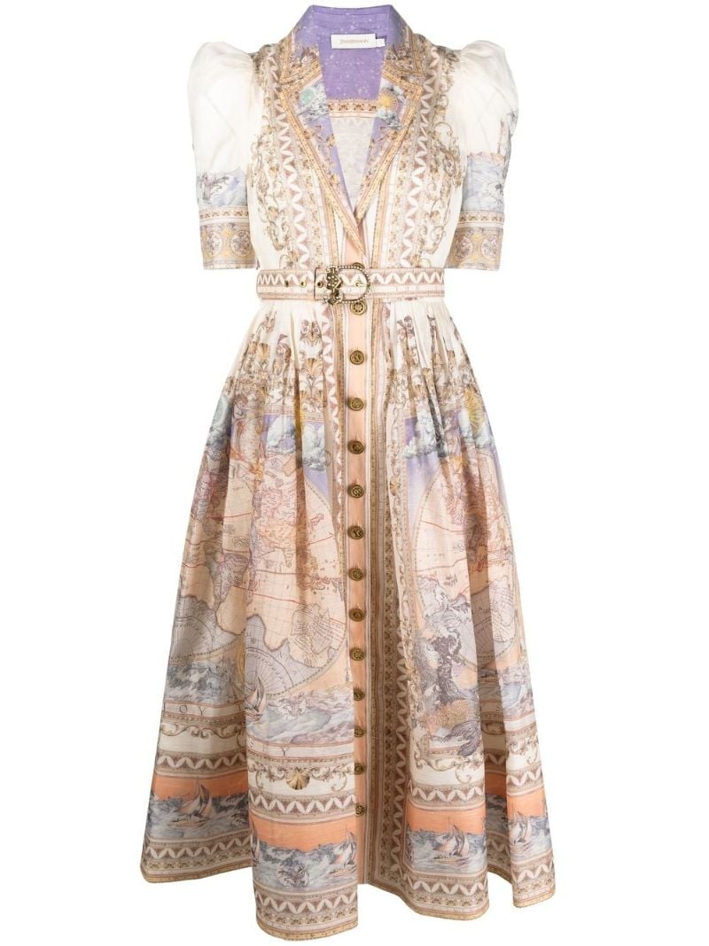 Neutral High Tide Midi Shirt Dress