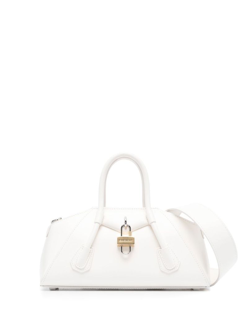 White Mini Antigona Stretch Tote Bag