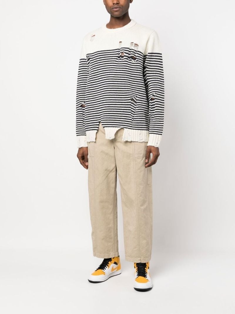 White and Blue Striped Sweater