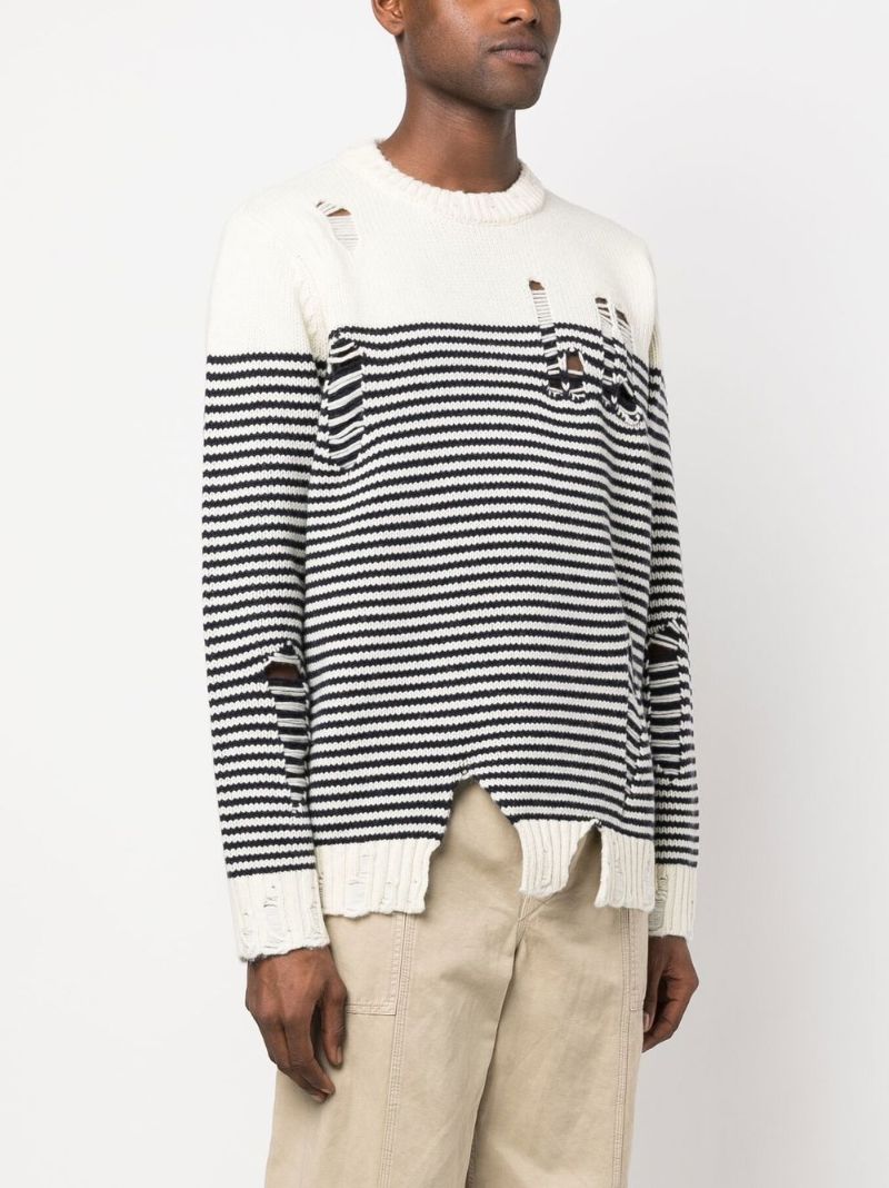 White and Blue Striped Sweater