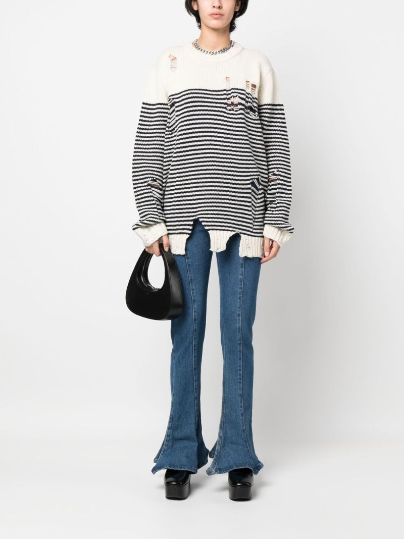 White and Blue Striped Sweater